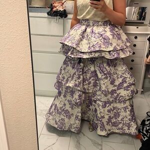 Buru Teagan purple brocade skirt